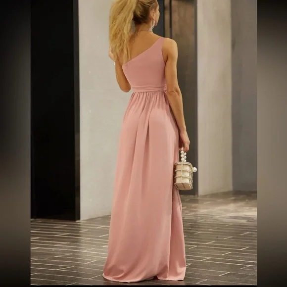 Shein Dresses | Pink Bridesmaid Dress Formal Dress | Color: Pink | Size: Xl | Kyiaoppel's Closet